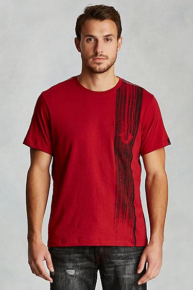 True Religion Brush Stroke Mens Tee - Red