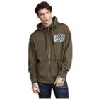 Mens Raw Edge 3d Graphic Zip Up Hoodie | Green | Size Small | True Religion