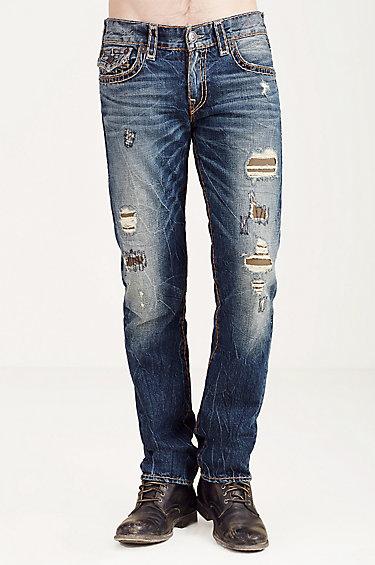 True Religion Geno Slim Super T Mens Jean - Patched Recruit