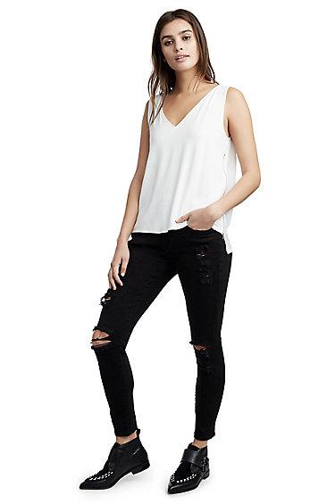 Womens Mesh Back Tank | White  | Size X Small | True Religion