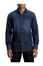 Men's Midnight Denim Western Shirt | Body Rinse | Size Medium | True Religion