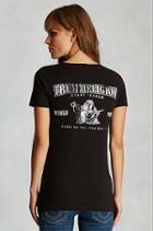 True Religion Buddha V Neck Womens Tee - Black