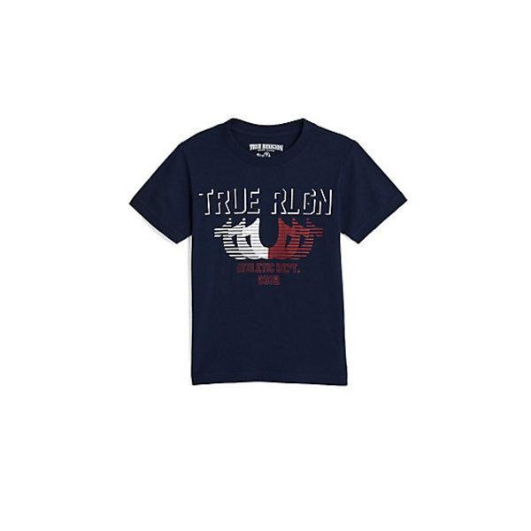 Striped Horseshoe Tee | Navy | Size 6 | True Religion