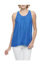 True Religion Silk Relaxed Womens Tank - Pacific