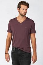 True Religion V-neck Mens Tee - Burgundy