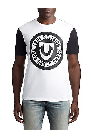 Mens Crest Football Graphic Tee | White/black | Size X Small | True Religion