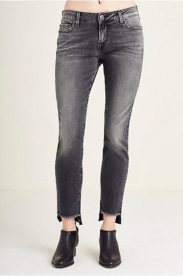 Halle Super Skinny Step Hem Womens Jean | Starry Night | Size 25 | True Religion