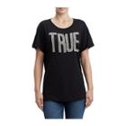 Womens Beaded Logo Tee | Black | Size X Small | True Religion
