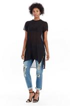 Womens Sheer Silk Tunic Dress | Black | Size X Small | True Religion