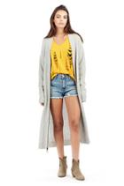 Womens Wool Longline Cardigan | Heather Grey | Size X Small | True Religion