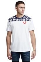 Men's Palm Sport Football Tee | White/navy | Size Small | True Religion