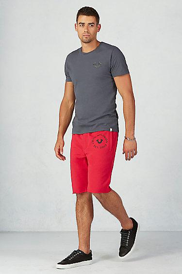 True Religion Pride Cut Off Mens Short - Red
