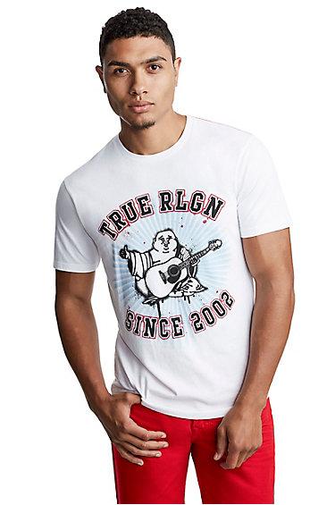 Men's Buddha Burst Crew Neck Tee | White | Size Medium | True Religion
