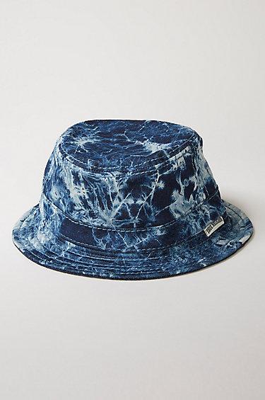 True Religion Bleach Dye Denim Bucket Cap - Twilight