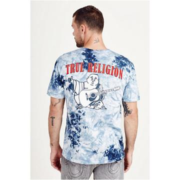 Buddha Logo Mens Tee | Tie Dye Royal Blue | Size Small | True Religion