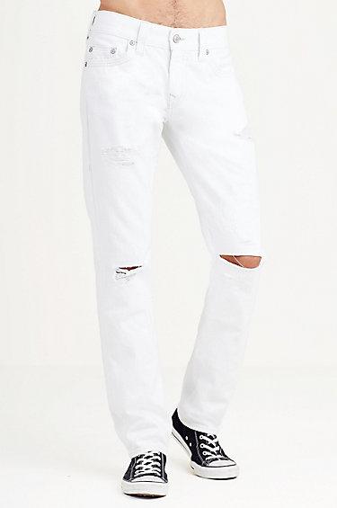 True Religion Ricky Straight Leg Mens Jean - White Rapids
