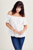 True Religion Off The Shoulder Womens Top - White
