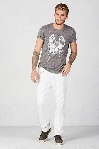 True Religion Ricky Straight Mens White Jean - Optic White