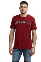 Mens Embroidered Logo Tee | Ruby Red | Size X Small | True Religion