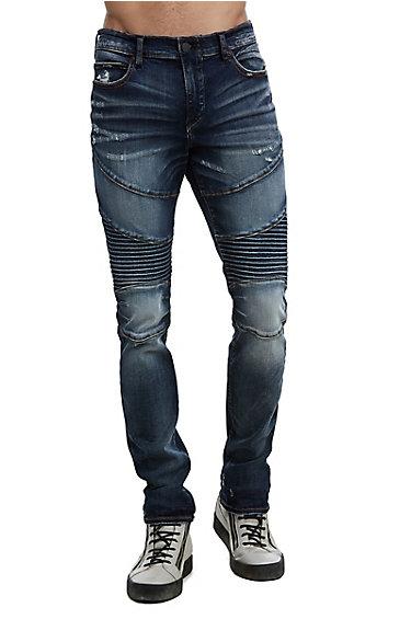 Mens Moto Rocco Skinny Jean | Mineral Asphalt | Size 28 | True Religion