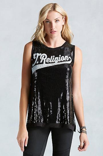 True Religion True Sequin Womens Tank - Black