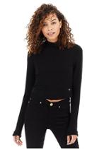 Tie Back Cropped Womens Top | Black | Size Medium | True Religion