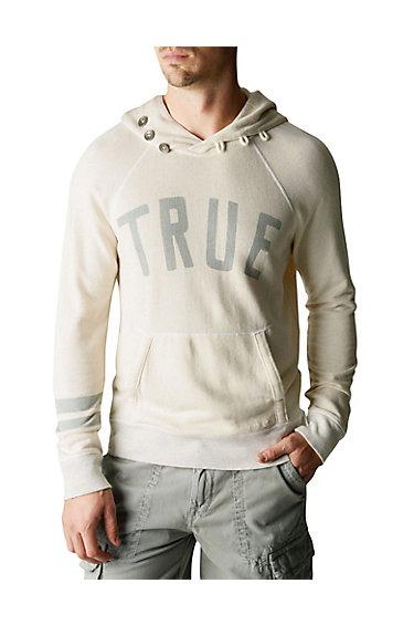 True Religion True Raglan Mens Hooded Sweatshirt - Oatmeal