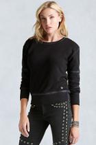 True Religion Moto Knit Boyfriend Womens Sweatshirt - Black