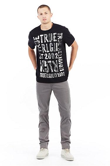 Brushed Metallic Graphic Mens Tee | Black | Size Medium | True Religion