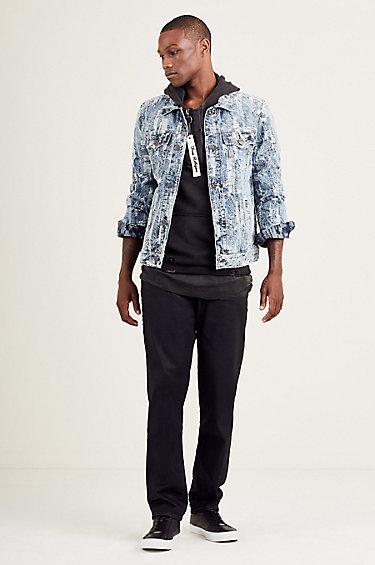 Jacquard Danny Mens Jacket | Indigo Birch | Size Large | True Religion