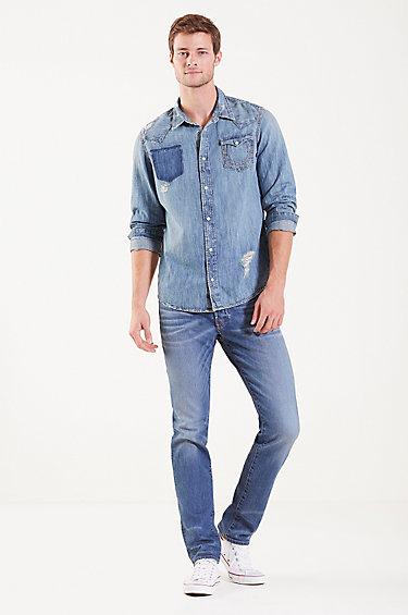 True Religion Rocco Skinny Flap Mens Jean - Flagstone