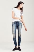 Halle Super Skinny Moto Womens Jean | Distillery | Size 26 | True Religion