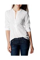 True Religion Pop Over Pintuck Womens Tunic - White