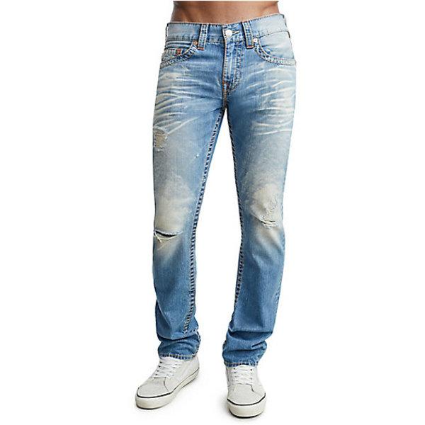 Men's Slim Fit Old Multi Big T Jean | Exjl Ocean Tide W/rips | Size 30 | True Religion