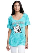 Classic Buddha Relaxed V Neck Womens Tee | Blue | Size X Small | True Religion