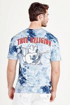 True Religion Buddha Logo Mens Tee - Tie Dye Royal Blue