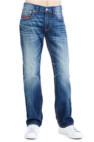Men's Straight Fit Red Stitch Jean | Rung Alive | Size 29 | True Religion