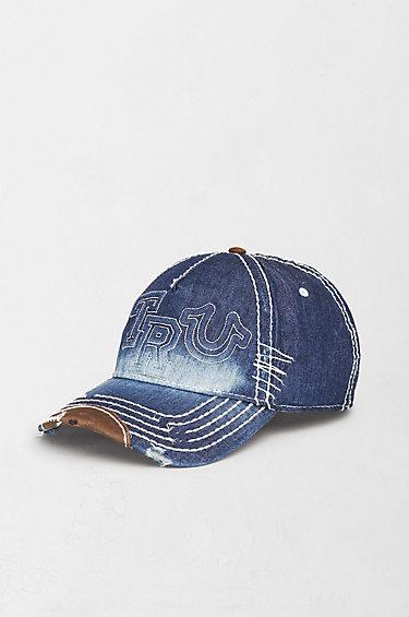 True Religion Denim Raised Logo Baseball Cap - Dark Indigo