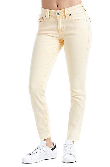 Women's Curvy Skinny Fit Ankle Jean | Lava Wash Marigold | Size 26 | True Religion