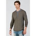 Military Mens Thermal Henley Shirt | Old Grey | Size Small | True Religion