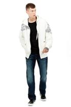 Hemp Print Mens Multi Grey Zip Hoodie | White  | Size X Small | True Religion