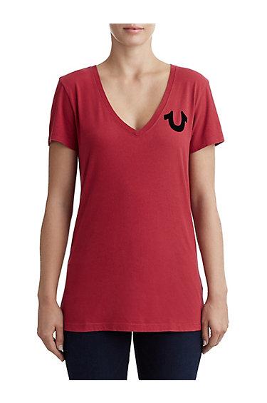 Fashion For The Senses Womens Tee | Ruby Red | Size X Small | True Religion