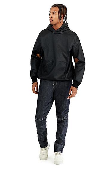 Mens Urban Coated Pullover Hoodie | Black | Size Small | True Religion