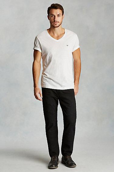True Religion Geno Slim Moto Mens Jean - Black