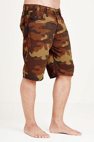 True Religion Big T Mens Board Shorts - Faded Olive