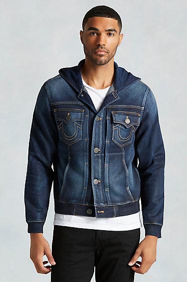 True Religion Dylan Hooded Denim Mens Jacket - Running Wild