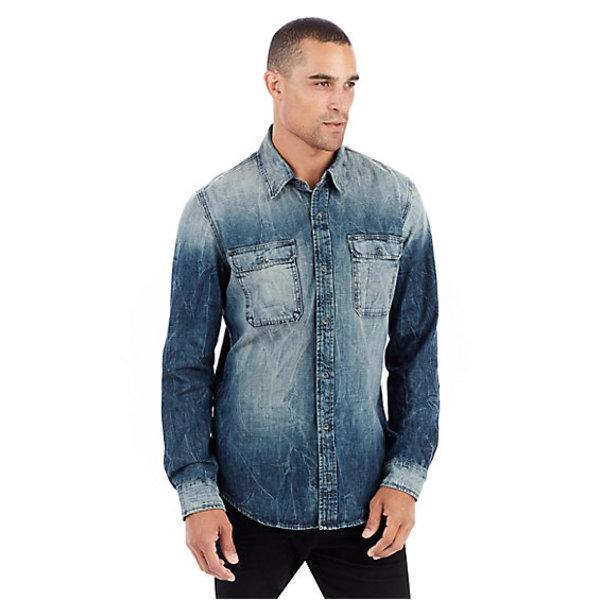 Workwear Mens Button Up Shirt | Indigo Weld | Size Medium | True Religion