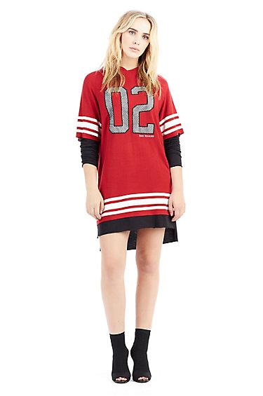 Womens '02 Varsity Dress | Ash Rose | Size Large | True Religion