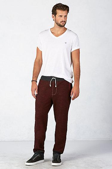 True Religion Wide Leg Mens Sweatpant - Burgundy