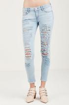 Casey Low Rise Super Skinny Ripped Womens Jean | Indigo Atlantis | Size 31 | True Religion